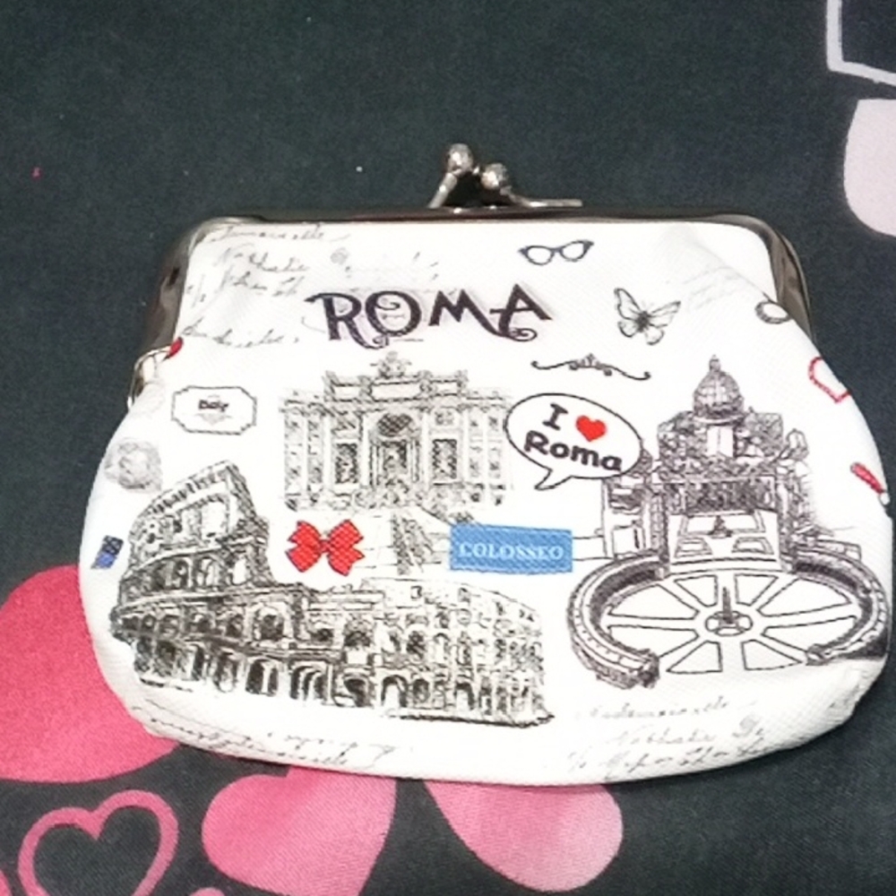 Roma Print Coin Purse